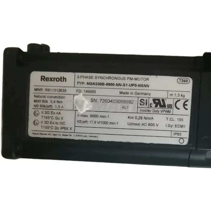 Rexroth R911312638 MSK030B-0900-NN-S1-UP0-NSNN