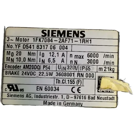 SIEMENS 1FK7084-2AF71-1RH1