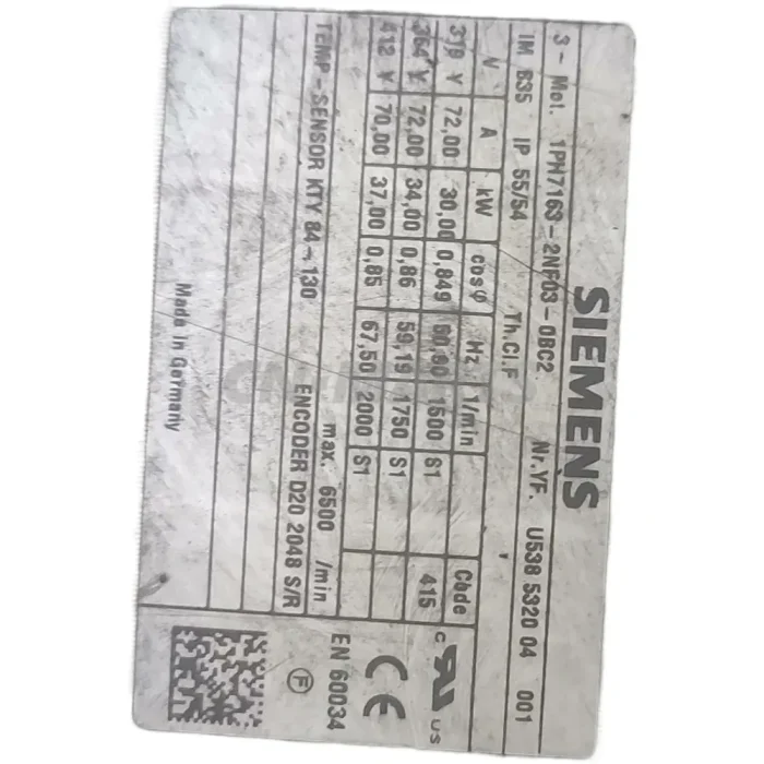 SIEMENS 1PH7167-2NF03-0LA0 1pH7163-2NF