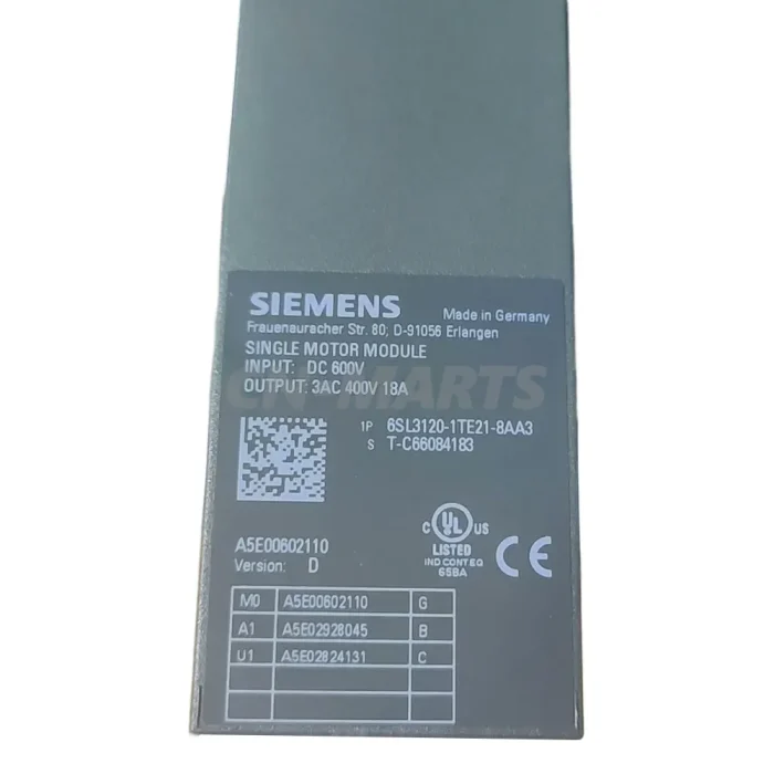 SIEMENS 6SL3120-1TE21-8AA3