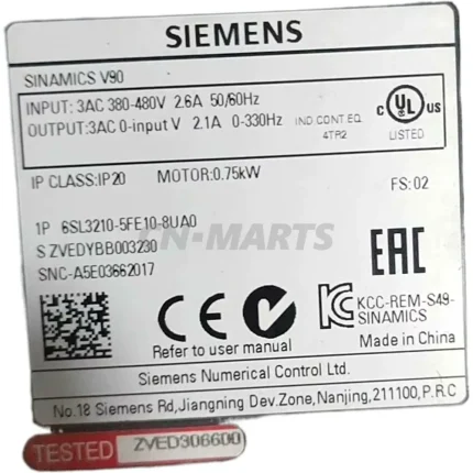 SIEMENS 6SL3210-5EF10-8UA0