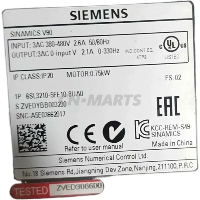 SIEMENS 6SL3210-5EF10-8UA0