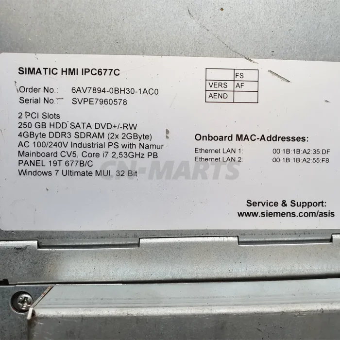 Siemens 6AV7894-0BH30-1AC0