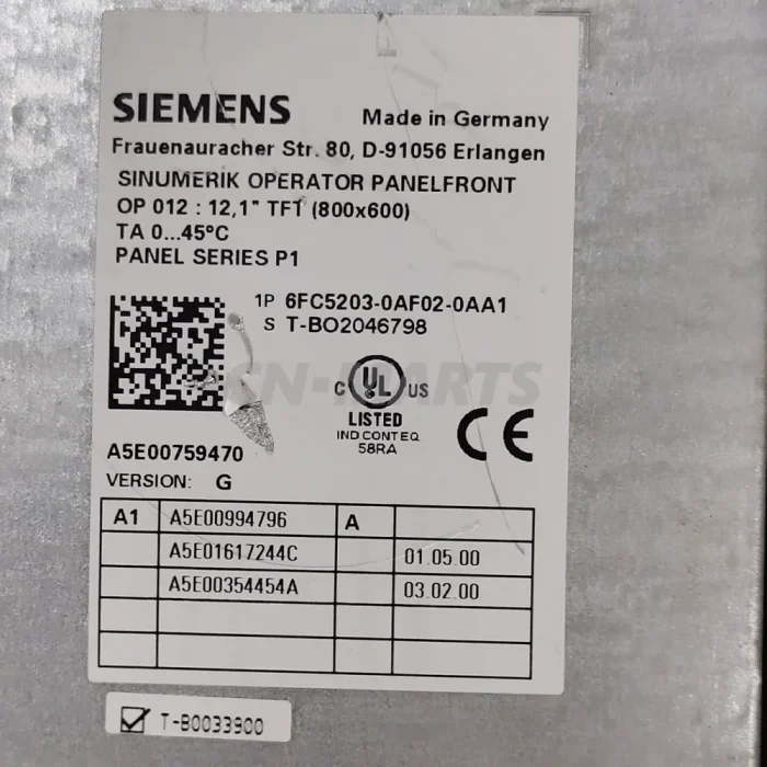 Siemens OP012 6FC5203-0AF02-0AA1 0AA0