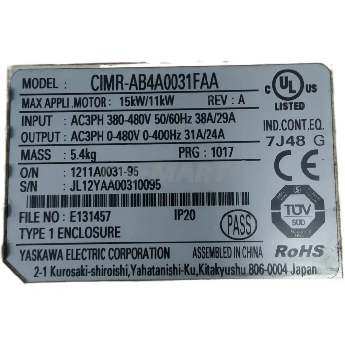 YASKAWA CIMR-AB4A0031FAA