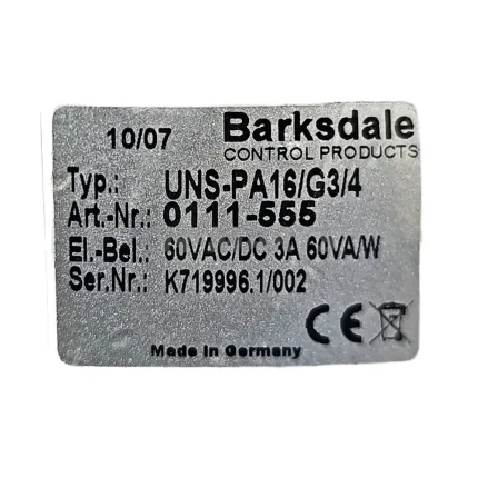 Barksdale UNS-PA16/G3/