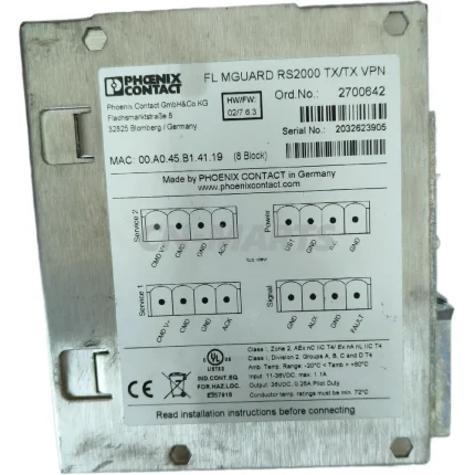 PHCENIX FL MGUARD RS2000 TX/TX VPN