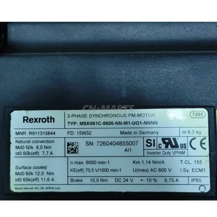 Rexroth MSK061C-0600-NN-M1-UG1-NNNN R911315844