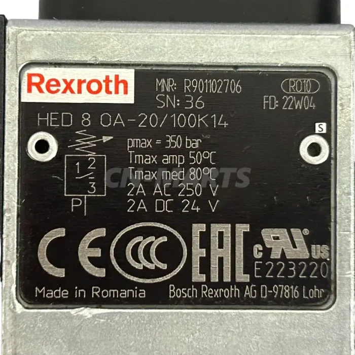Rexroth R901102706 HED8OA-20/100K14