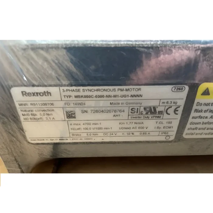 Rexroth R911309706 MSK050C-0300-NN-M1-UG1-NNNN