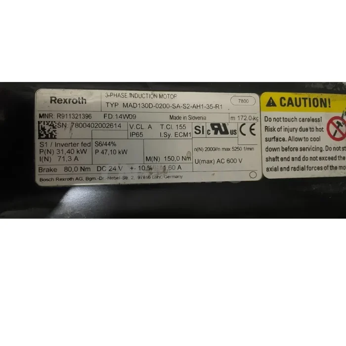 Rexroth R911321396 MAD130D-0200-SA-S2-AH1-35-R1