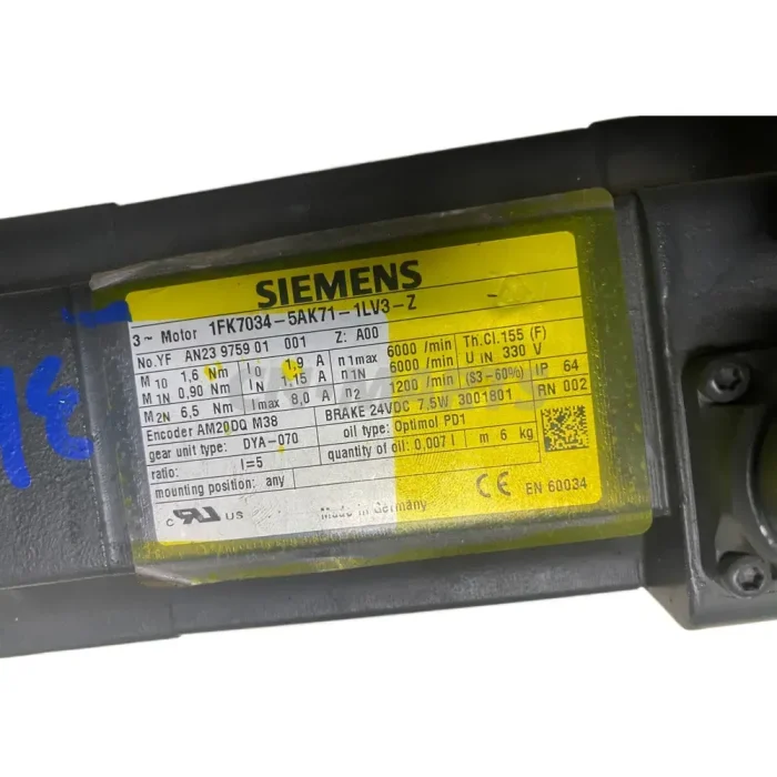 SIEMENS 1FK7034-5AK71-1LV3-Z