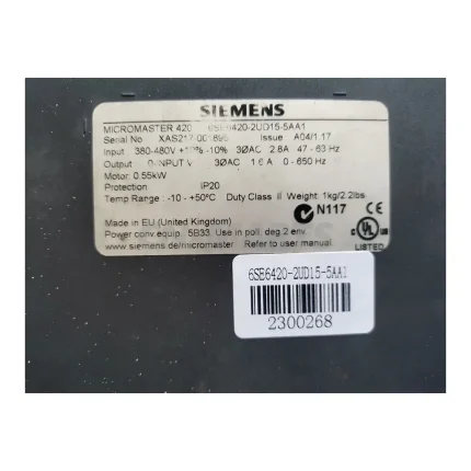 Siemens 6SE6420-2UD15-5AA1