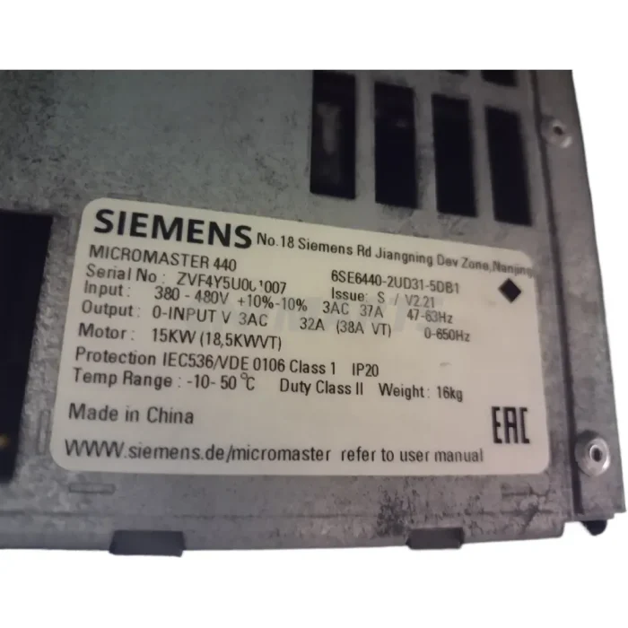 Siemens 6SE6440-2UD31-5DB1