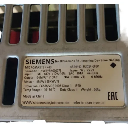 Siemens 6SE6440-2UD34-5FB1