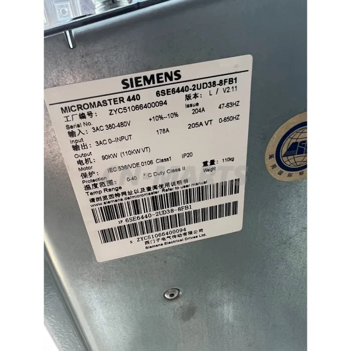Siemens 6SE6440-2UD38-8FB1