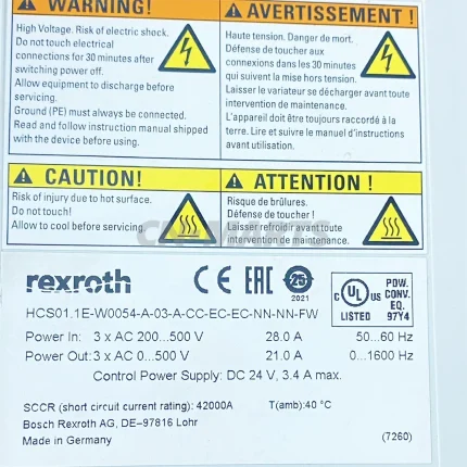 rexroth HCS01.1E-W0054-A-03-A-CC-EC-EC-NN-NN-FW
