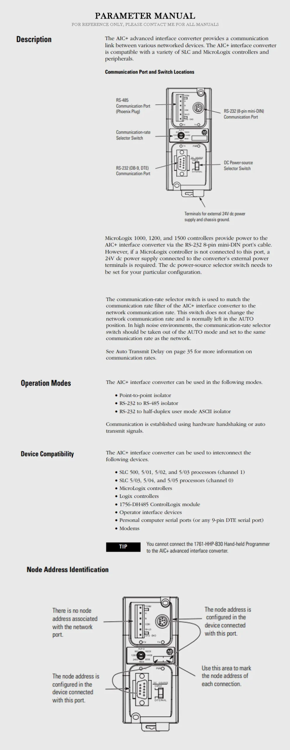 Allen-Bradley 1761-NET-AIC Product Description-2