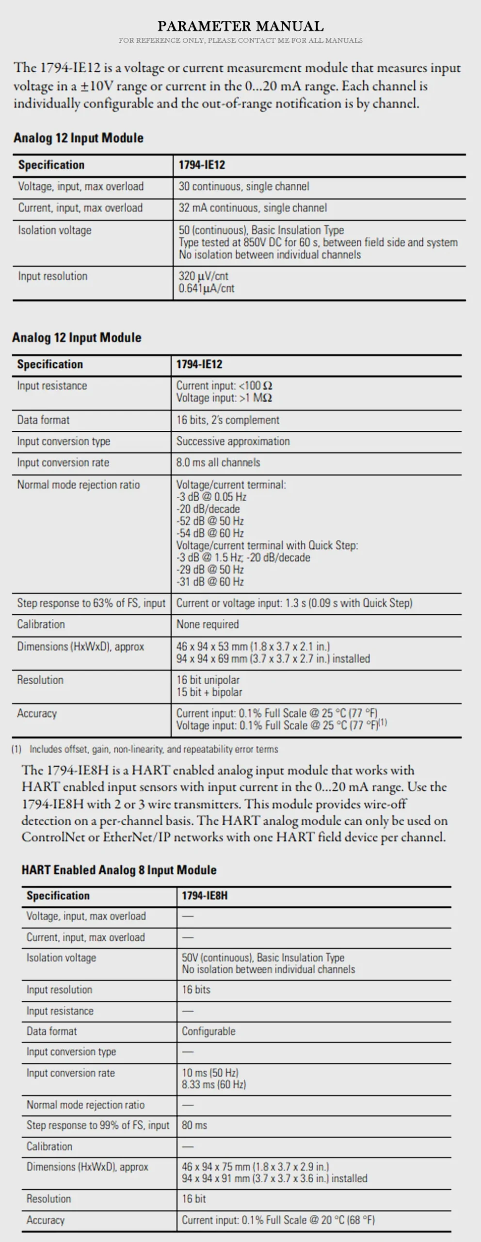 Allen-Bradley 1794-IE12 Product Description-2
