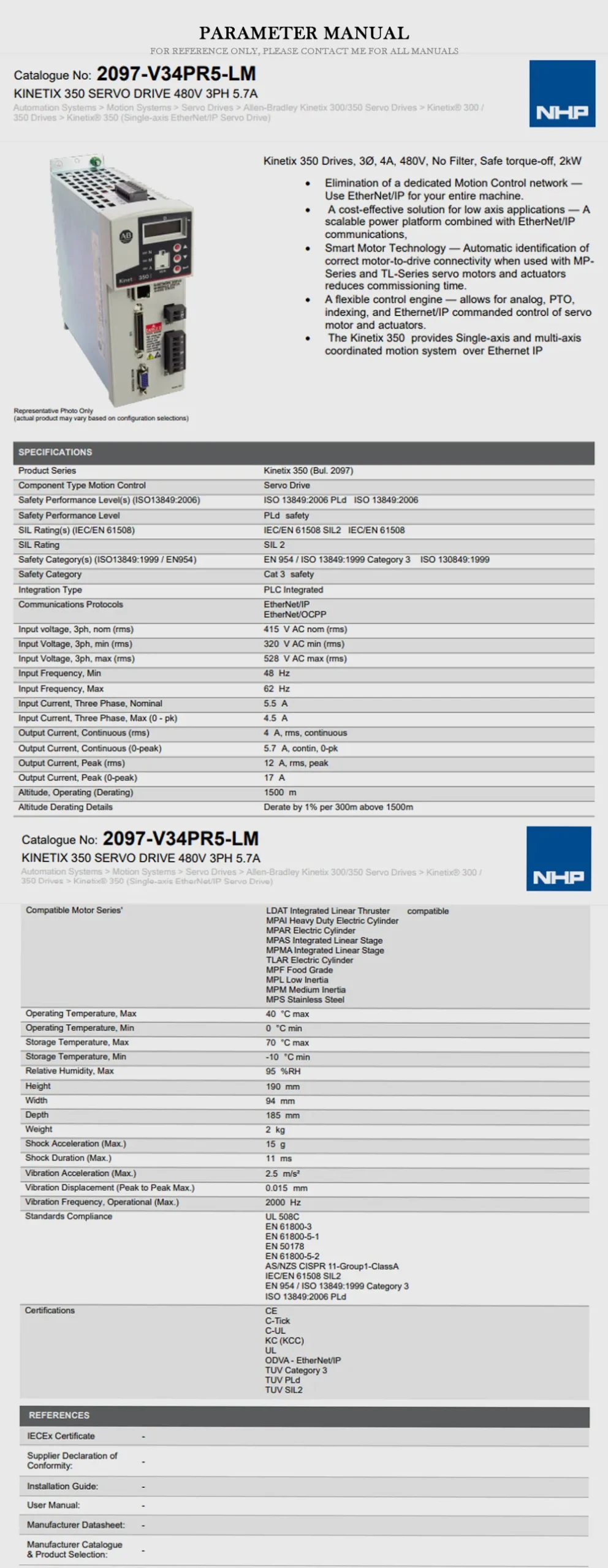 Allen-Bradley 2097-V34PR5-LM Product Description-2