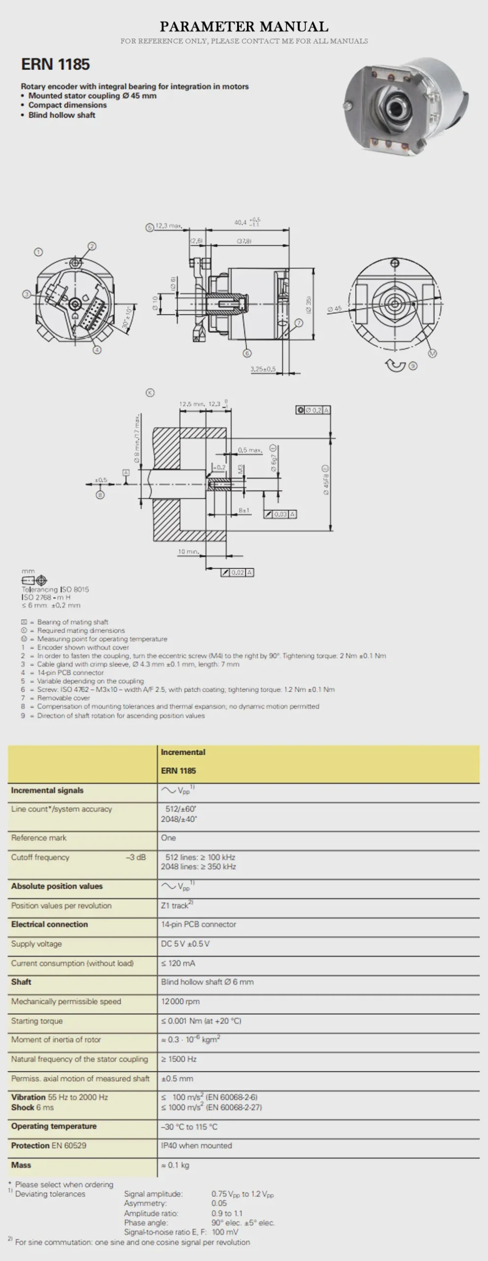 HEIDENHAIN ERN 1185 Product Description-2