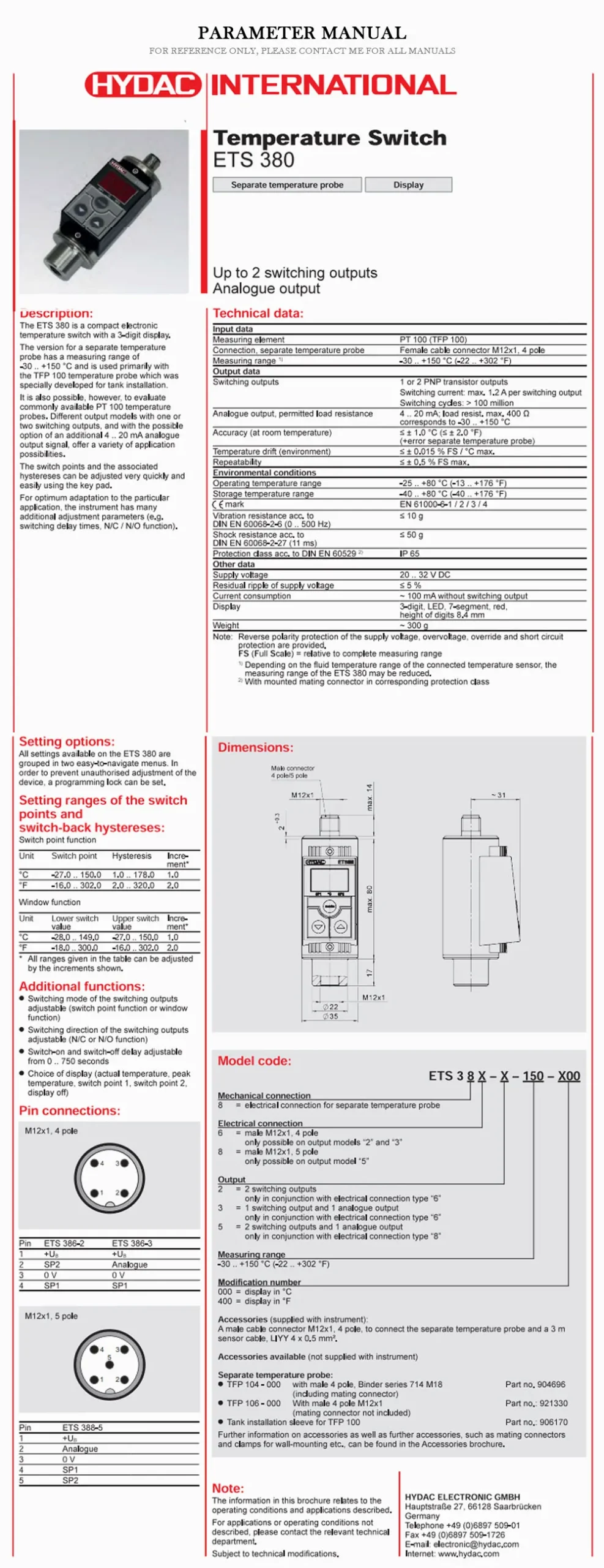 HYDAC ETS Product Description-2