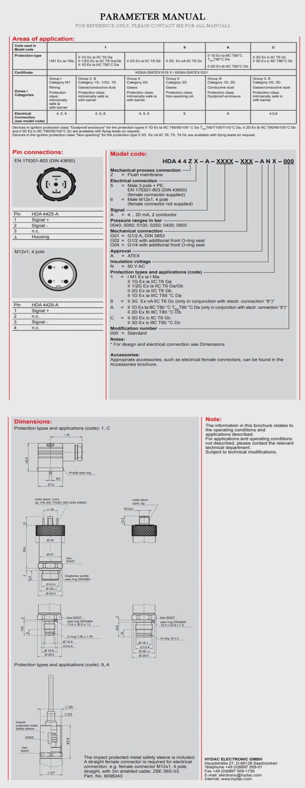 HYDAC HDA4445 Product Description-2