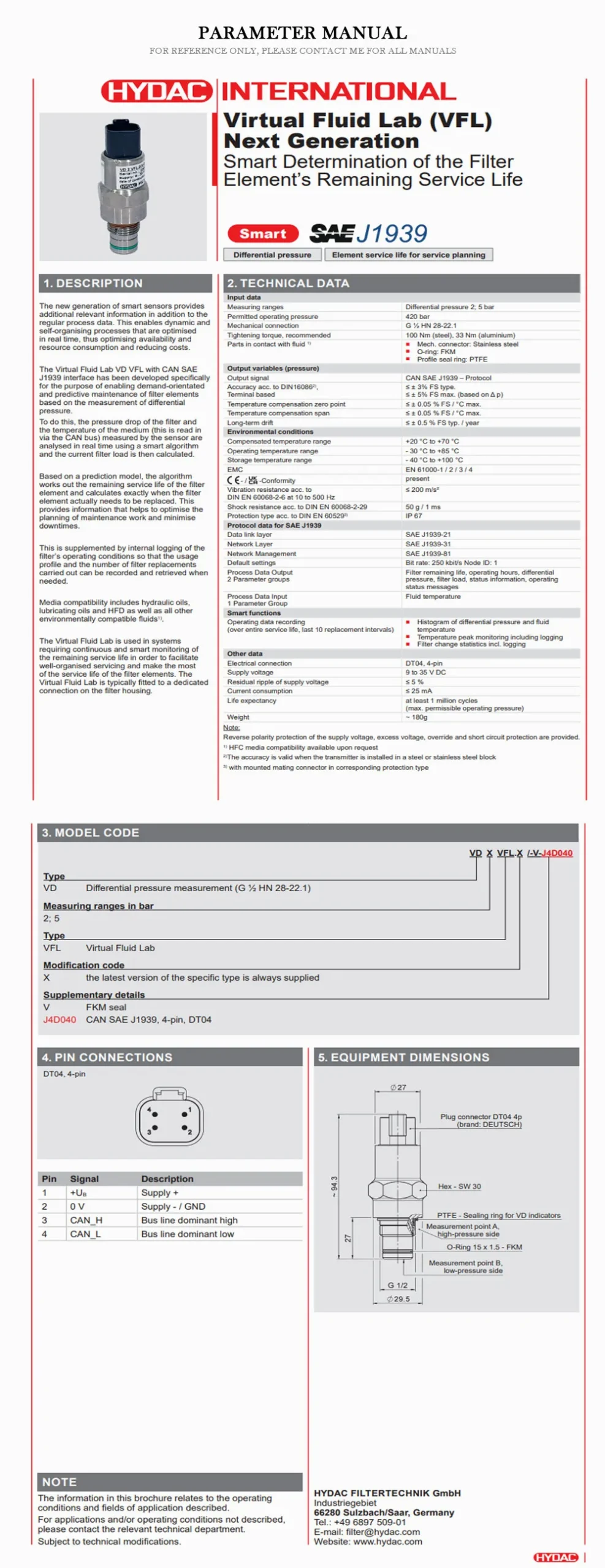 HYDAC VD5D Product Description-2