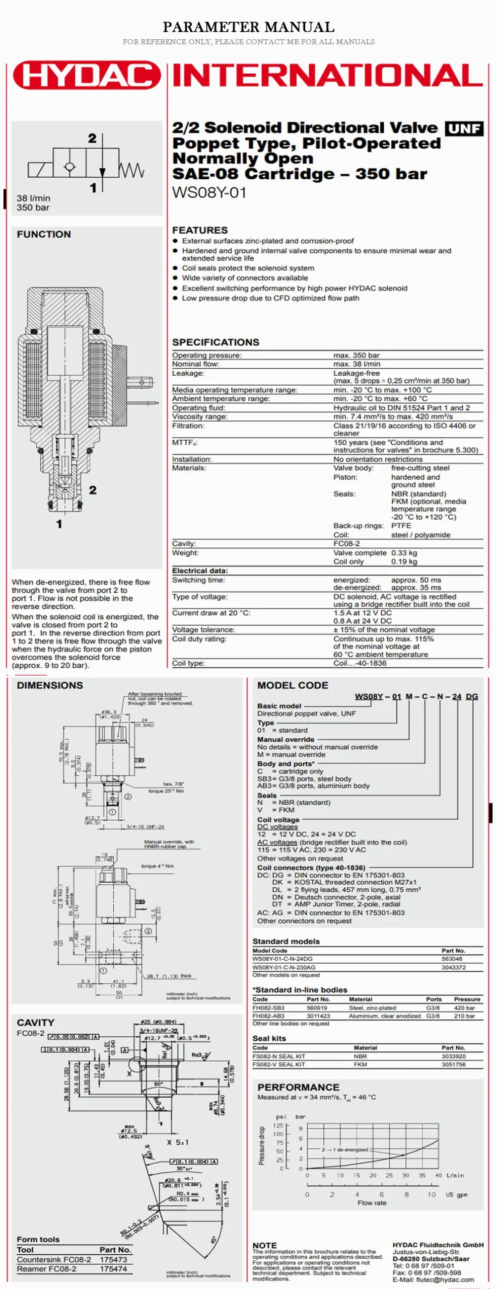 HYDAC WS08Y Product Description-2