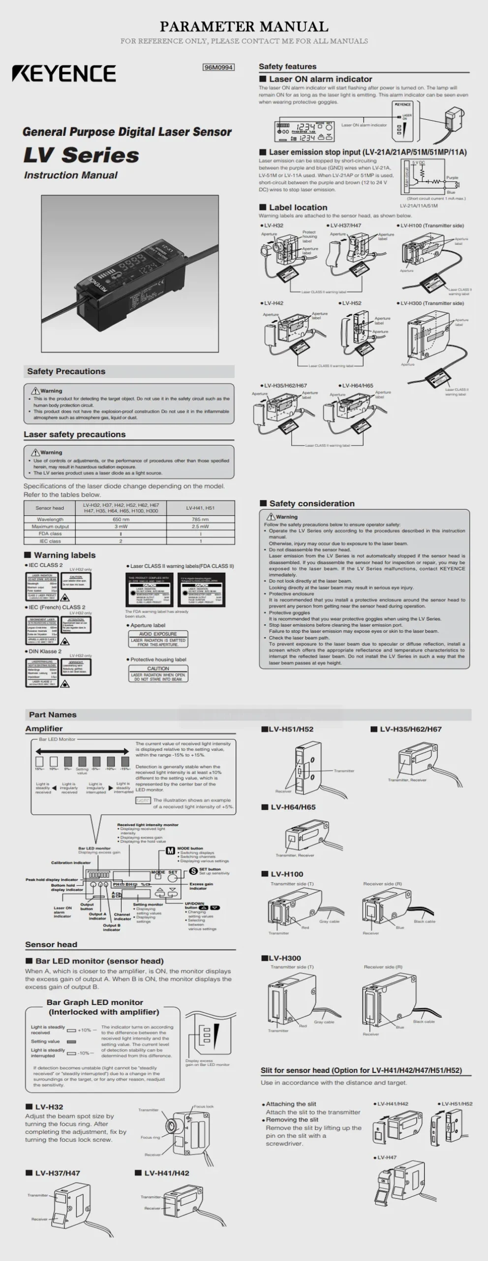 KEYENCE LV Product Description-2