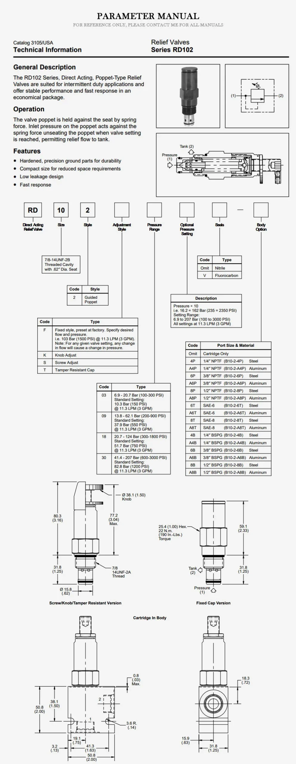 PARKER RD102 Product Description-2