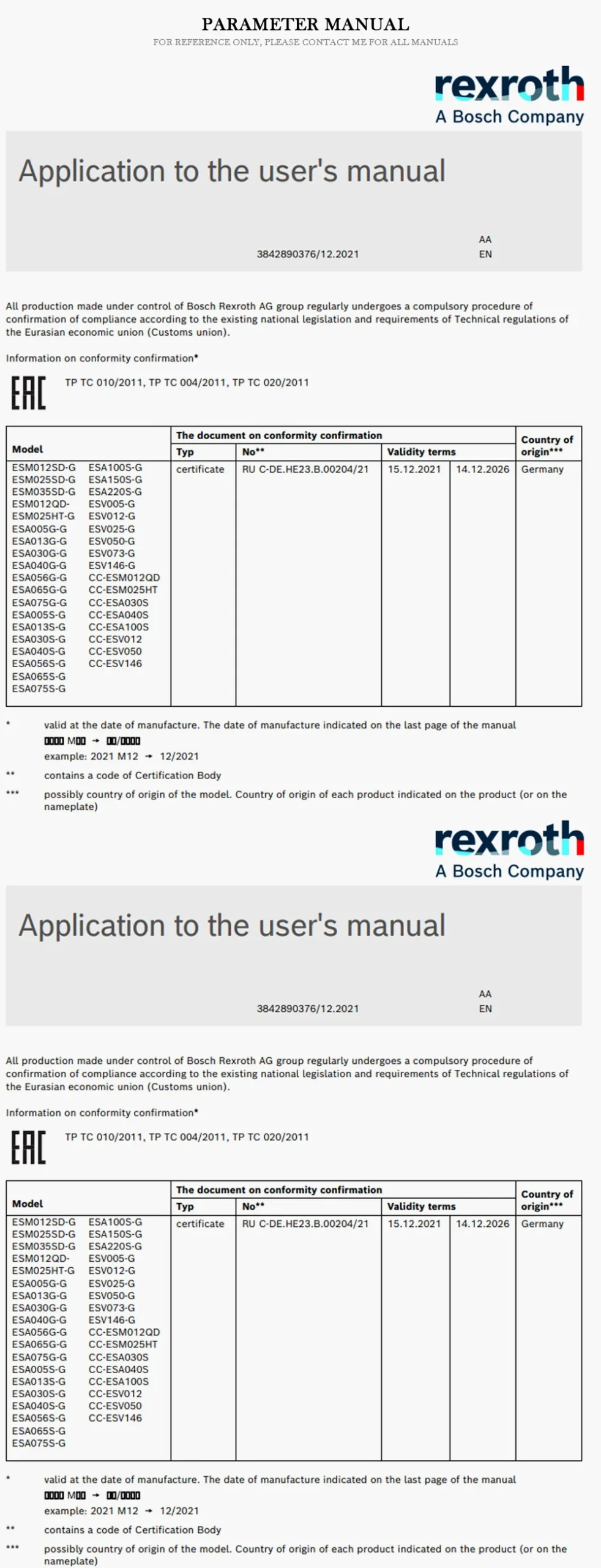 REXROTH ESA Product Description-2