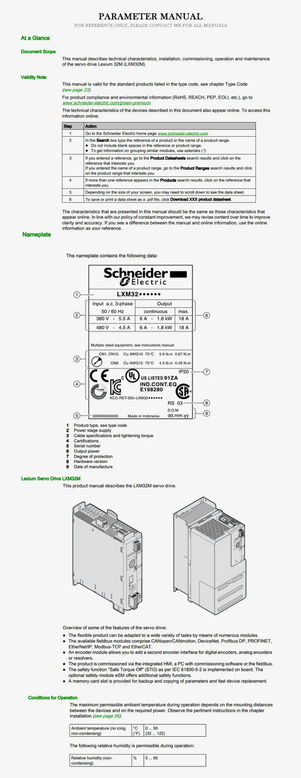 SCHNEIDER LXM32 Product Description-2