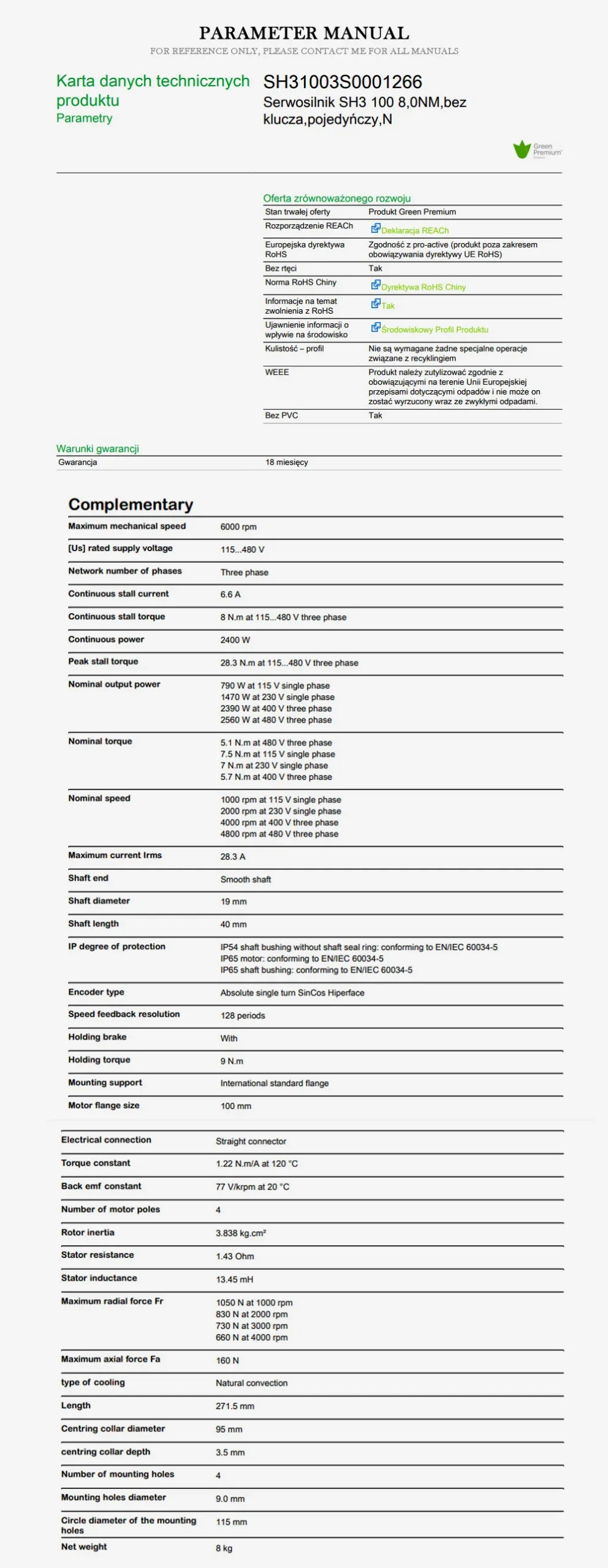 SCHNEIDER SH3100 Product Description-2