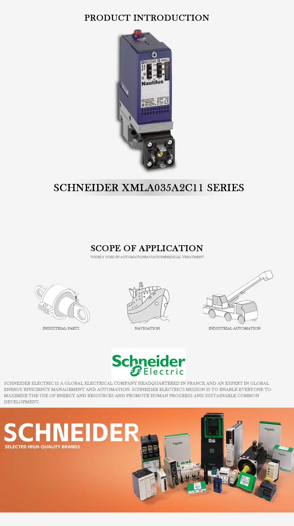 SCHNEIDER XMLA035A2C11 Product Description-1