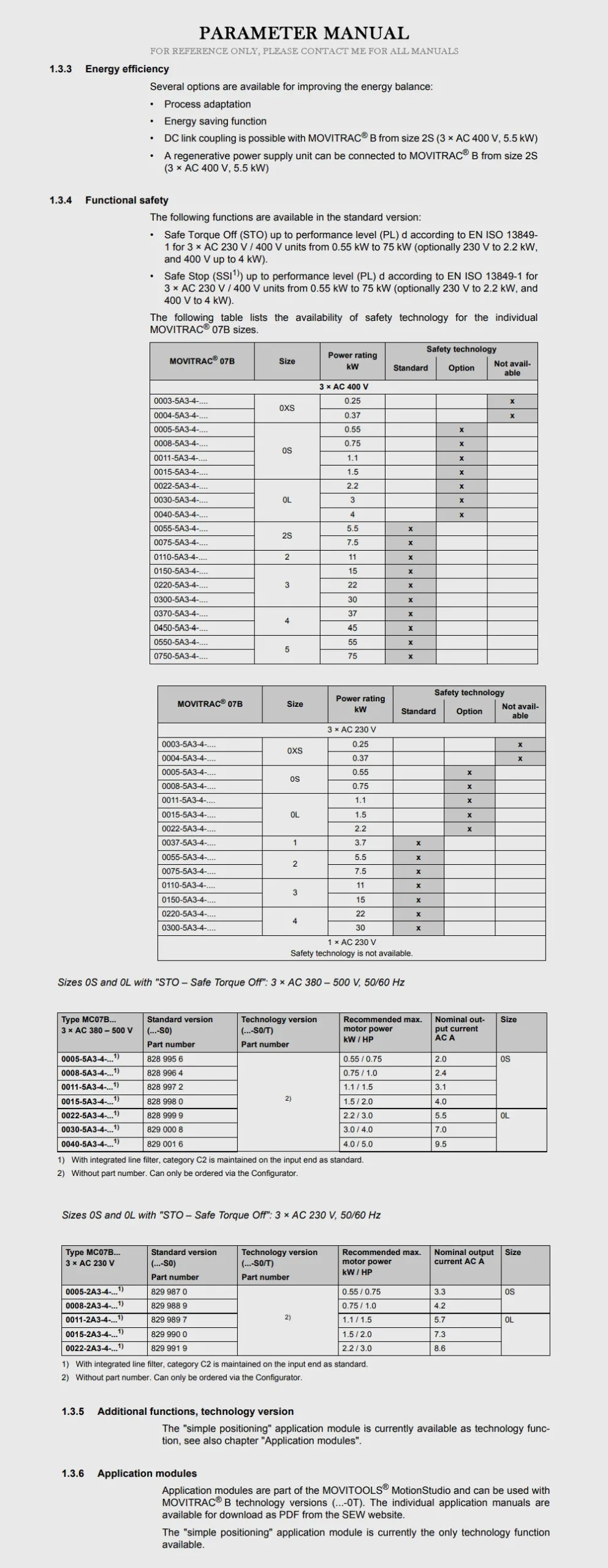 SEW MC07B Product Description-2