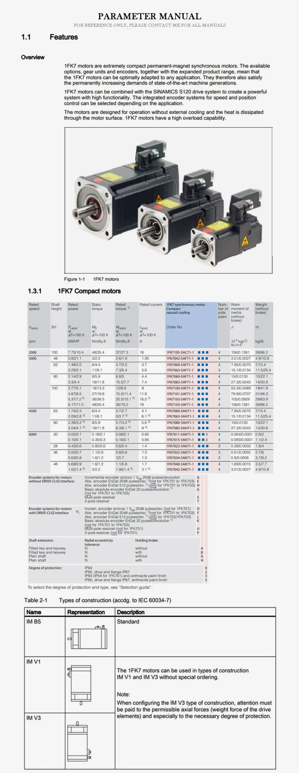 SIEMENS 1FK7 Product Description-2