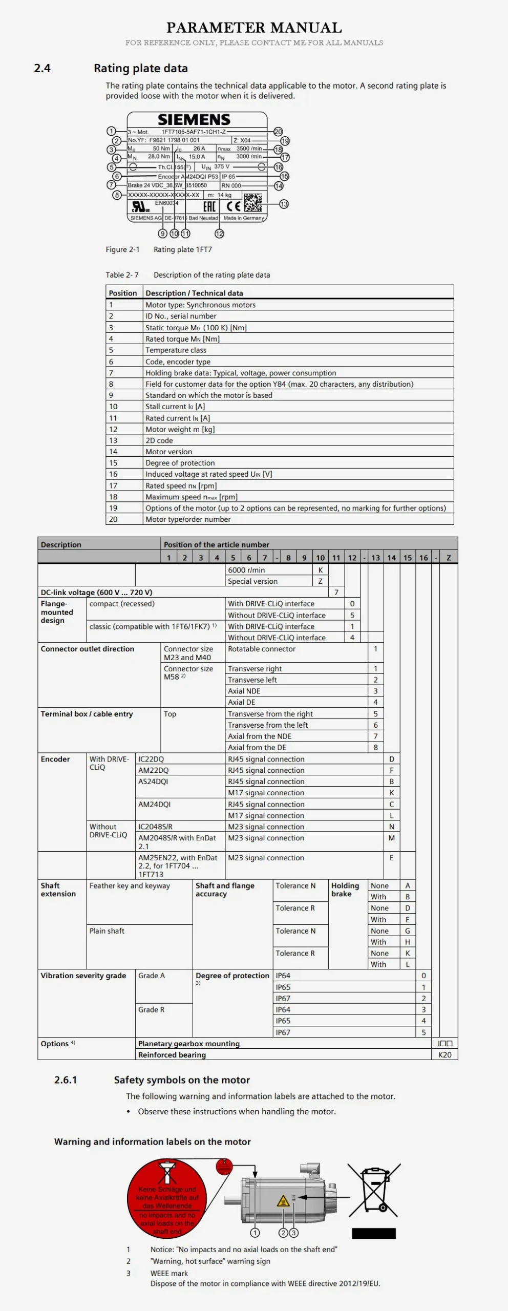 SIEMENS 1FT7 Product Description-2