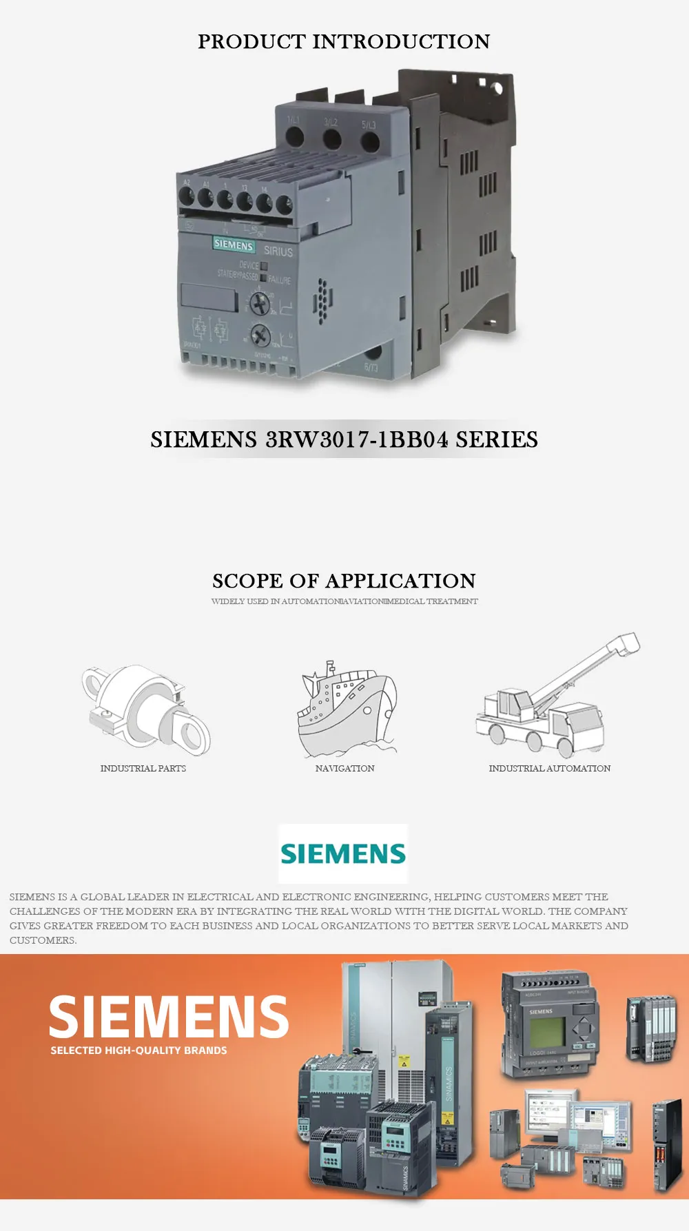 SIEMENS 3RW3017-1BB04 Product Description-1
