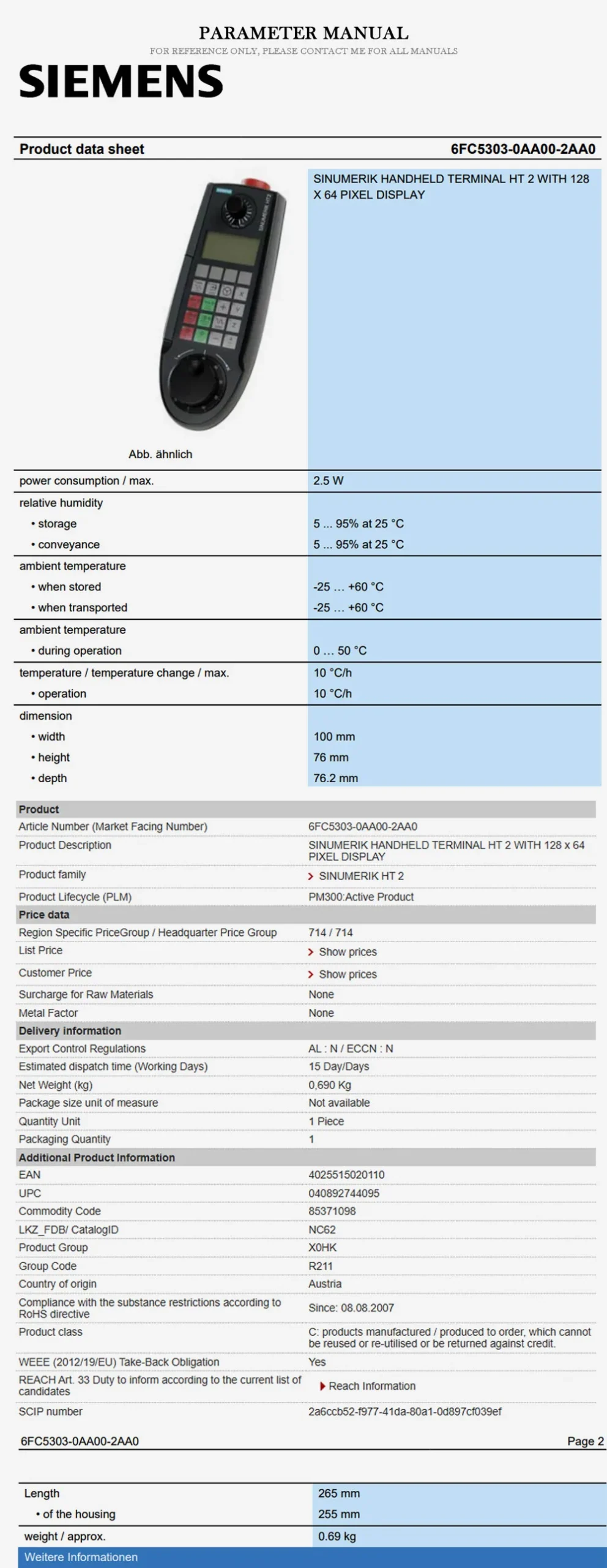 SIEMENS 6FC5303 Product Description-2