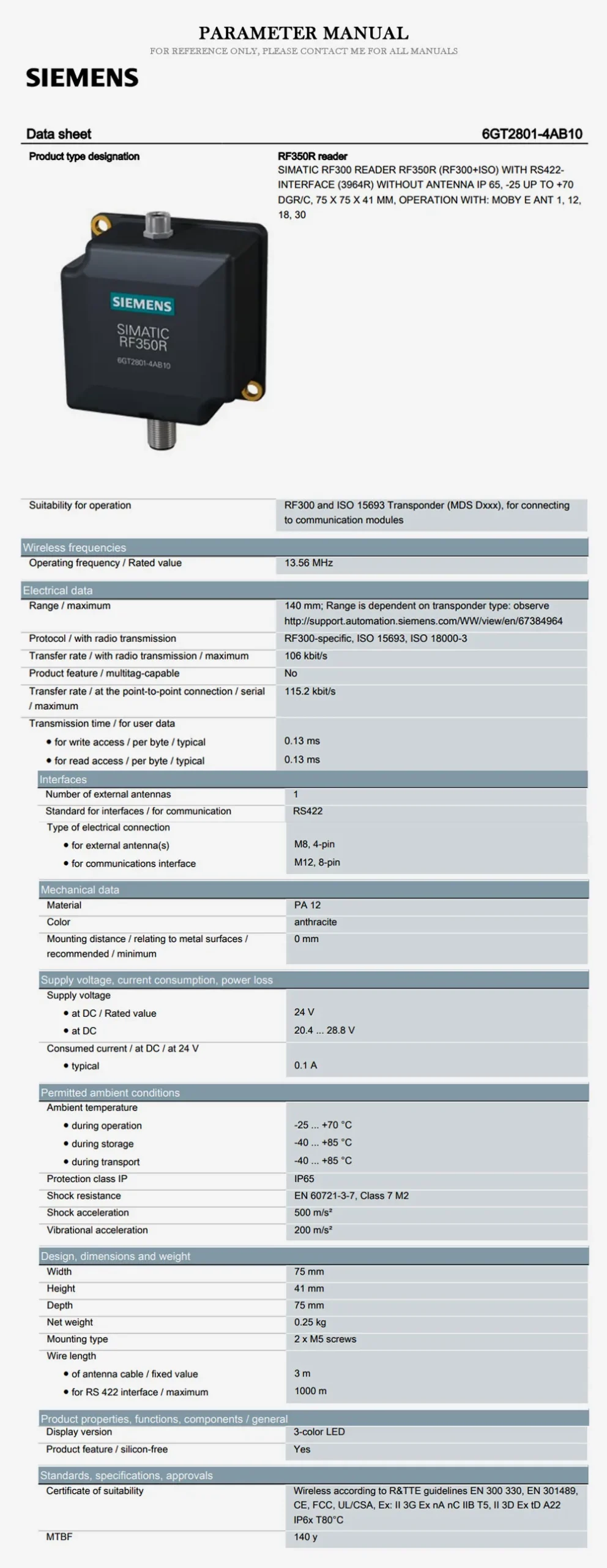 SIEMENS 6GT2801 Product Description-2