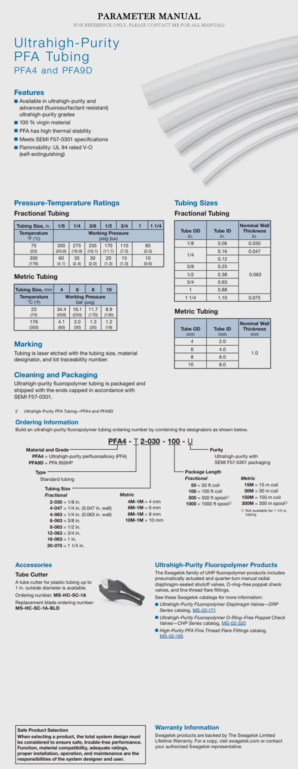Swagelok PFA Product Description-2