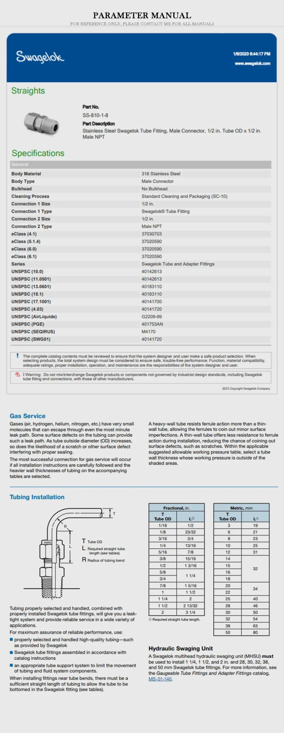 Swagelok SS-810 Product Description-2