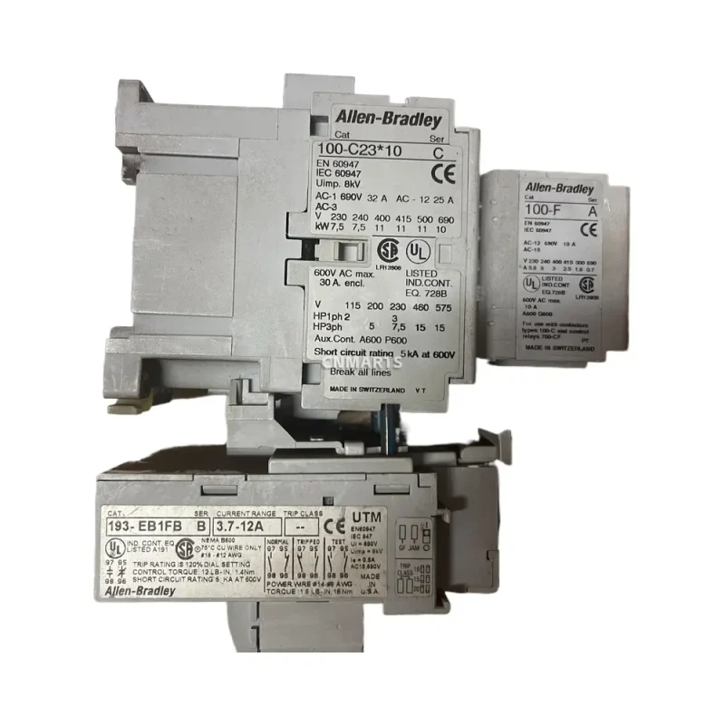 Allen-Bradley 100-C23*10 IEC Contactor with Overload Relay and Auxiliary Contact Block