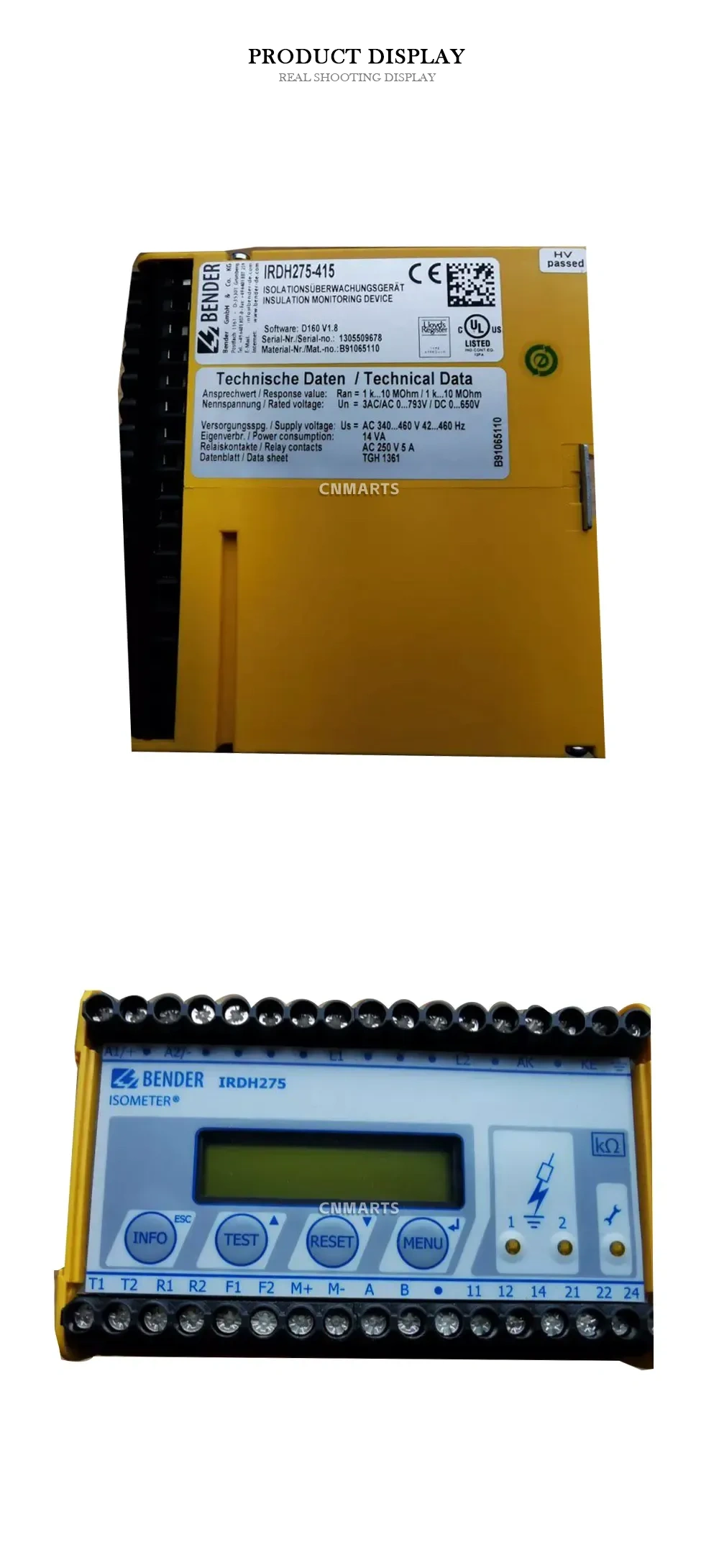 BENDER IRDH275-415 Insulation Monitoring Device Description