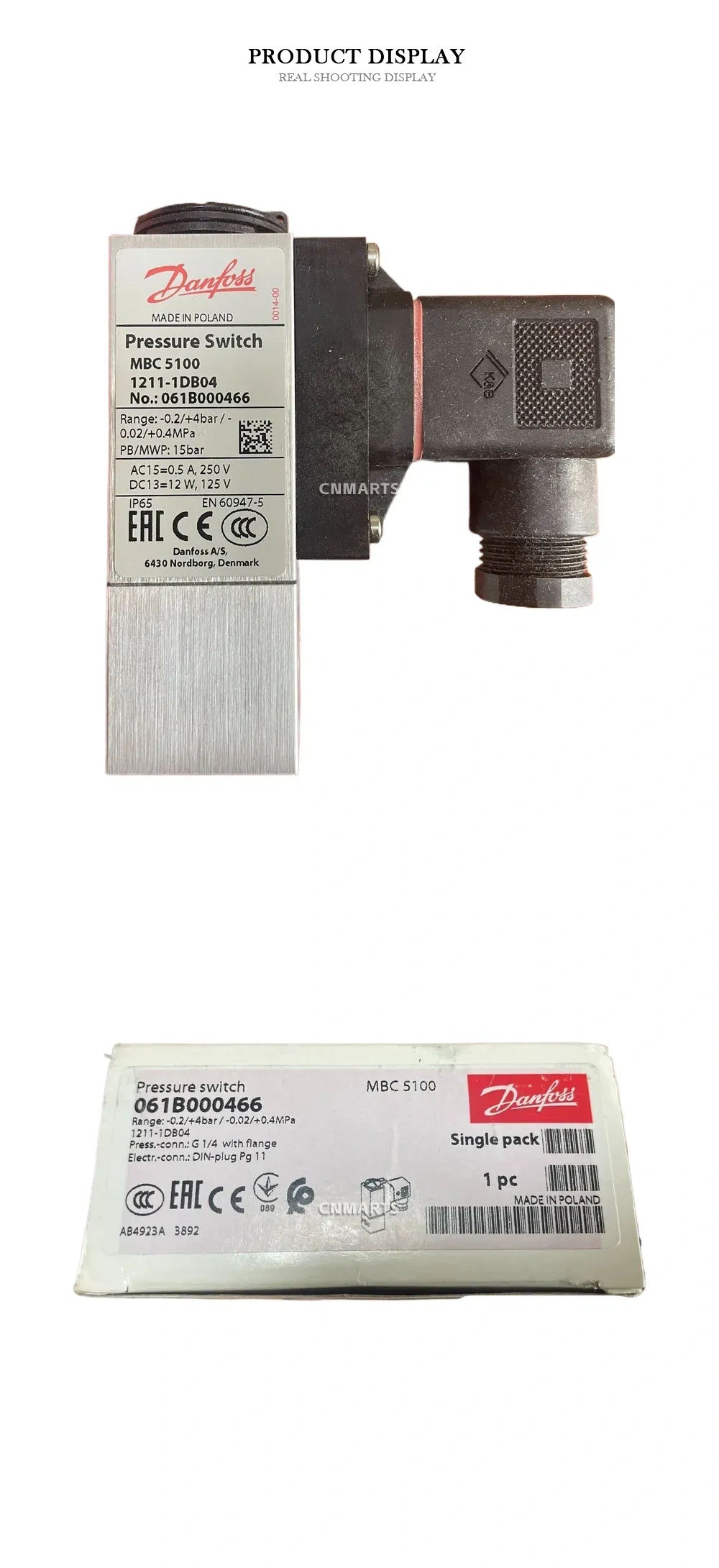 Danfoss 061B000466 Pressure Switch Description