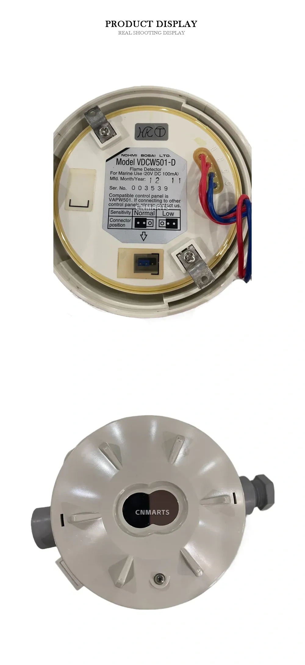 NOHMI BOSAI VDCW501-D Flame Detector Description