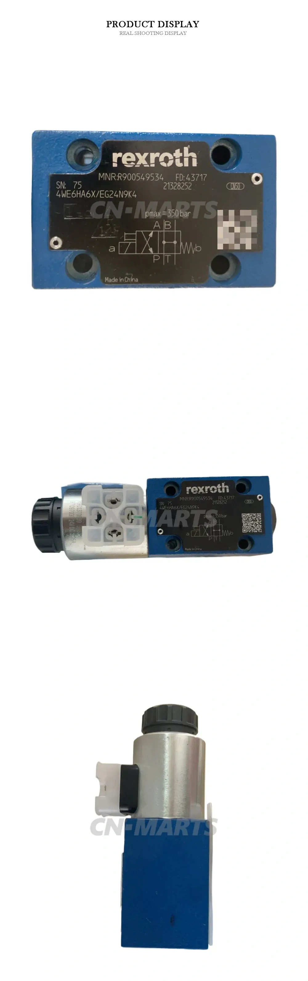 Rexroth 4WE6HA6X/EG24N9K4 Hydraulic Solenoid Directional Valve Description