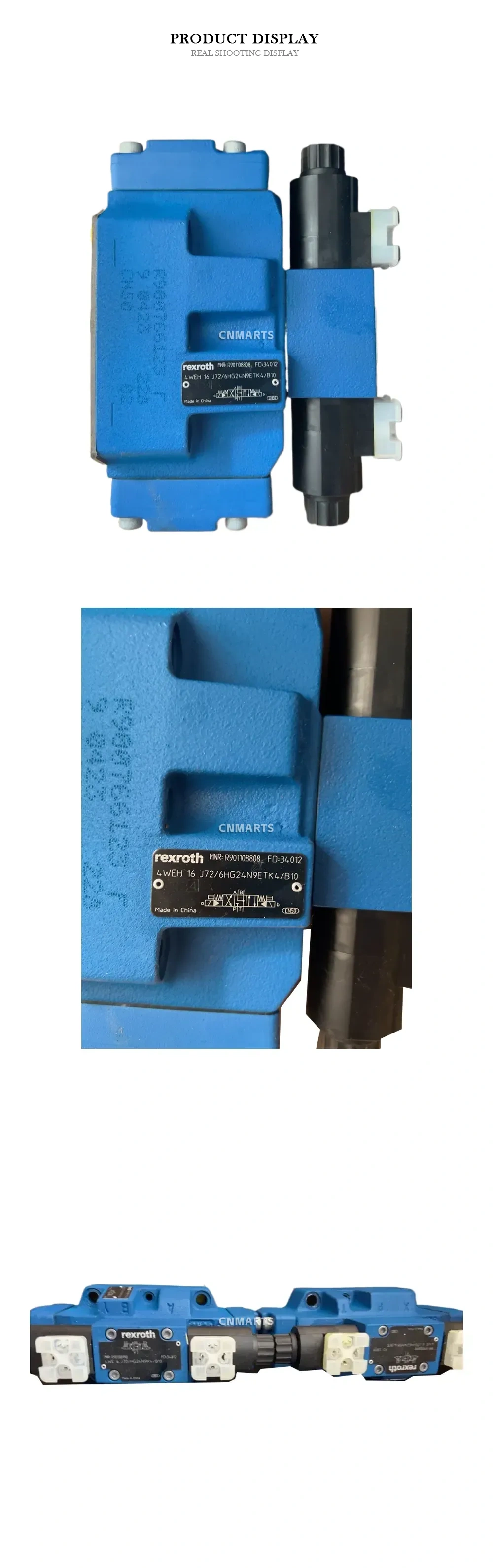 Rexroth 4WEH 16 J72/6HG24N9ETK4/B10 Electro-hydraulic Directional Control Valve Description