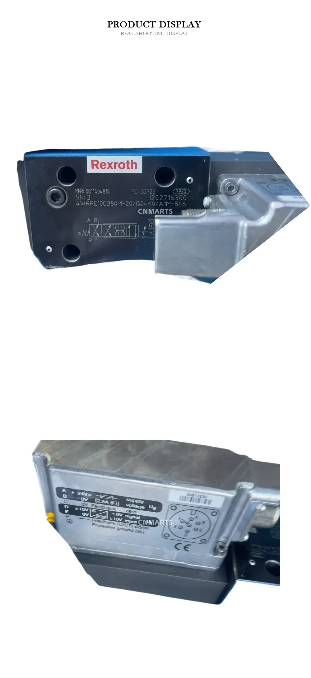 Rexroth 4WRPE10CB80M-20/G24K0/A1M-846 Proportional Directional Control Valve Description